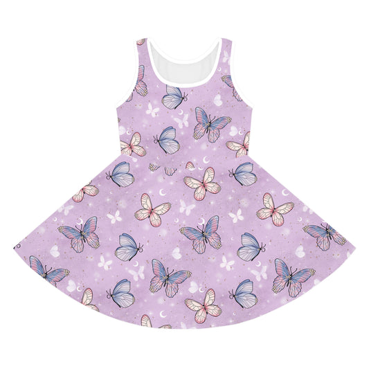 Purple Butterflies Sleeveless Sundress