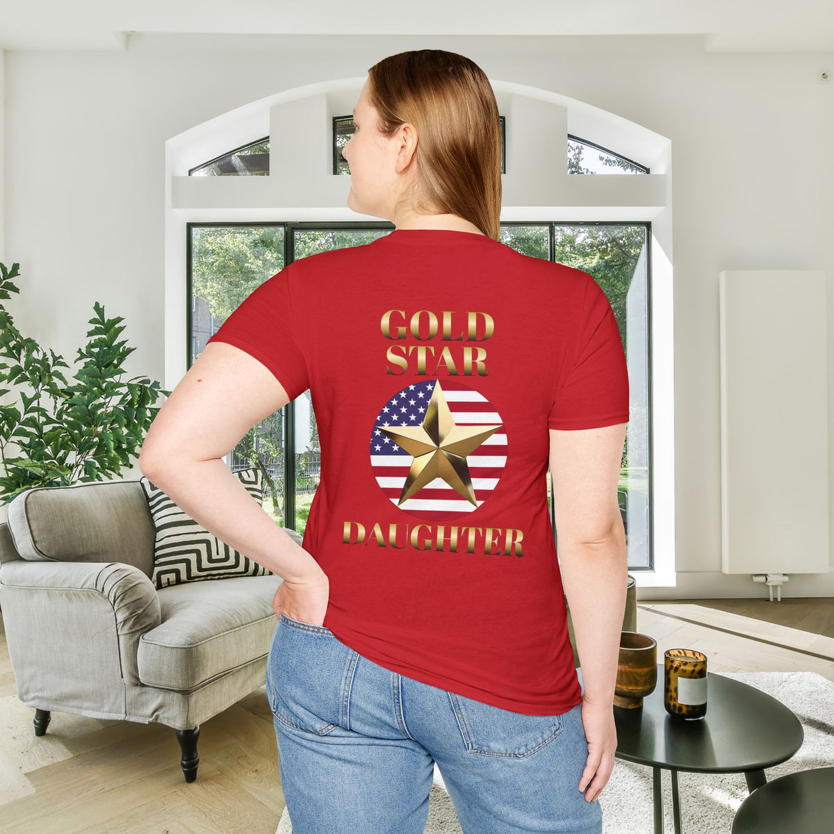 Gold Star Daughter Forever Proud Adult T-shirt