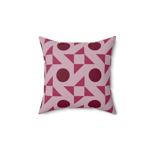 Crimson Pinwheels Throw Pillow