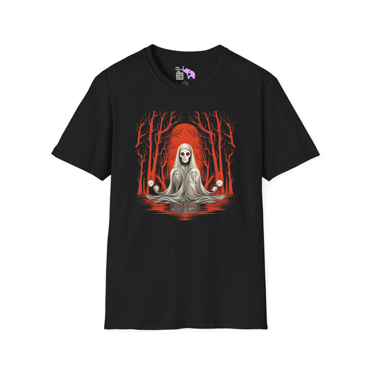 Creepy Ghost 6 Adult T-shirt