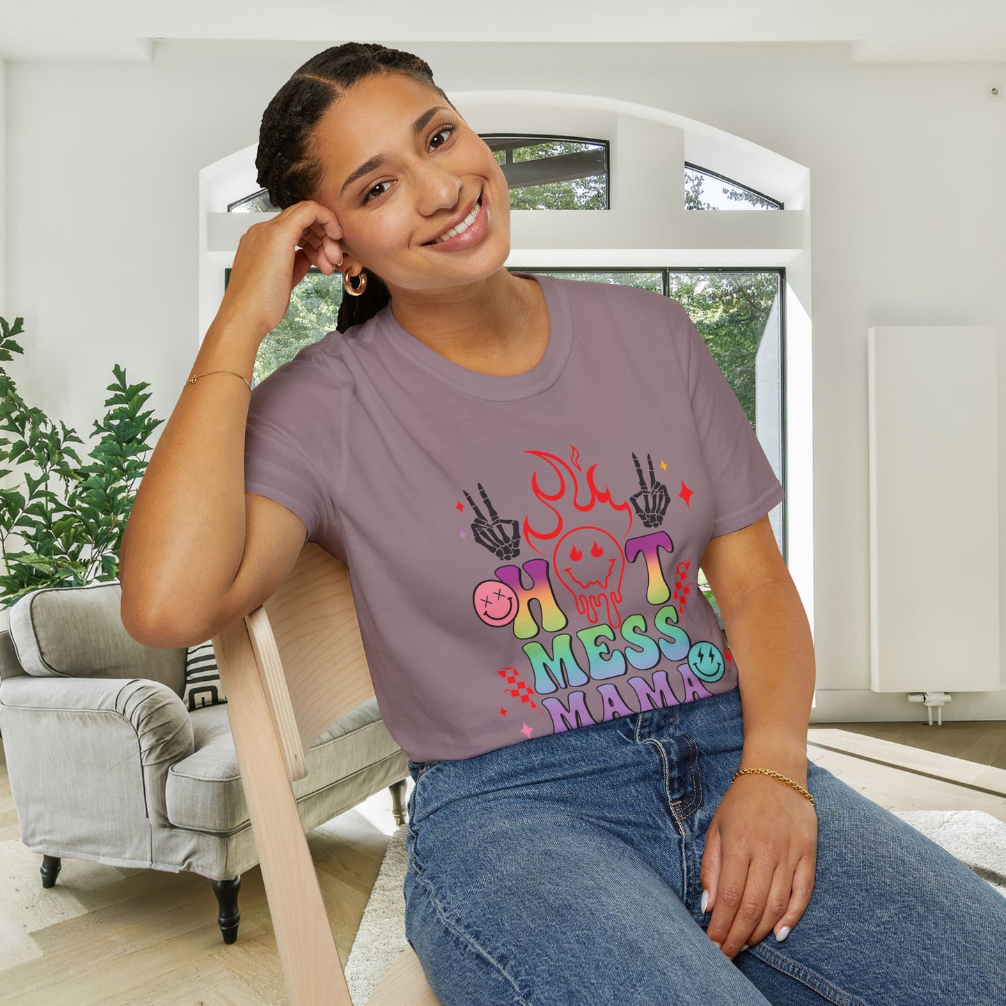 Hot Mess Mama Adult T-shirt