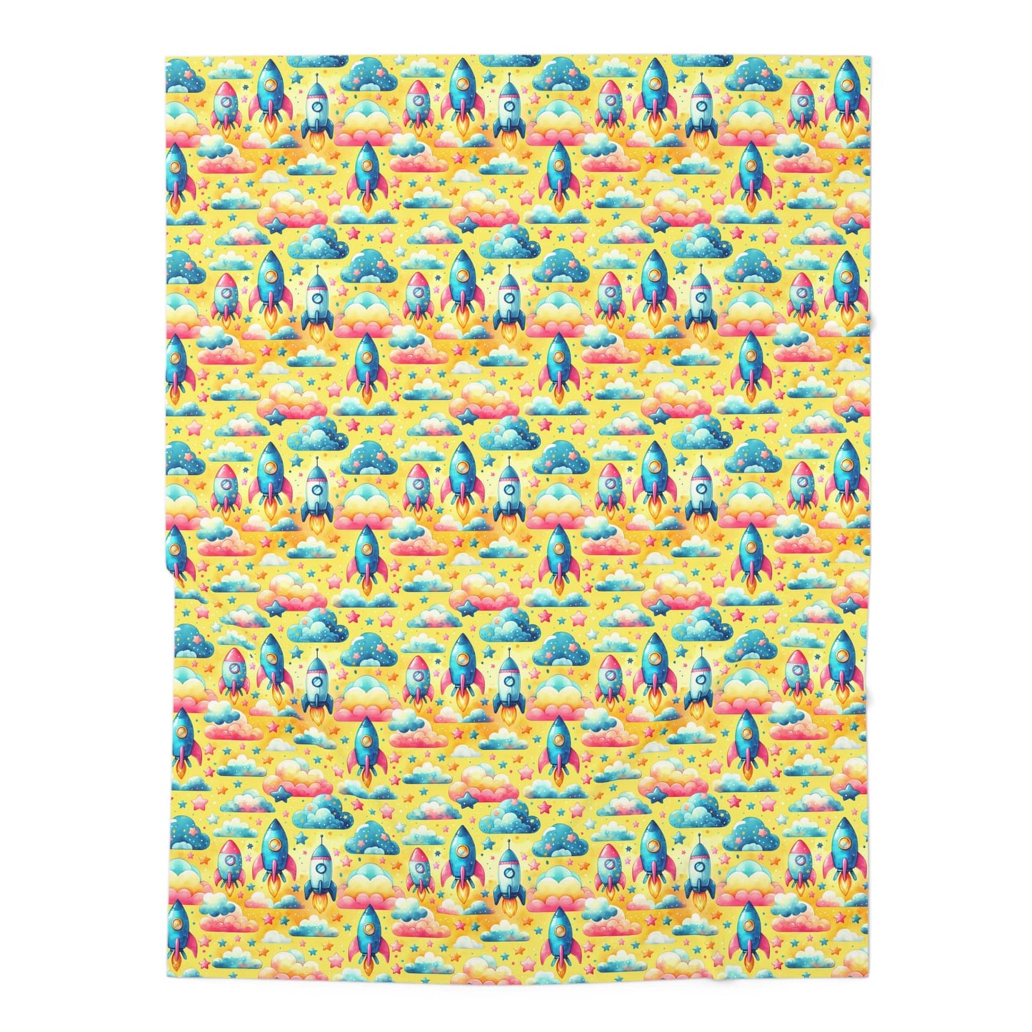 Pastel Rocket Dreams Swaddle Blanket