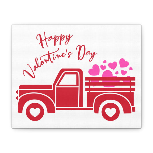 Happy Valentine's Day (Vintage Truck) Canvas Art