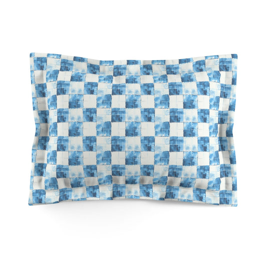 Cozy Blue Checkered Pillow Sham