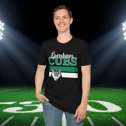 Brenham Cubs w/Mascot & Stripes Adult T-shirt