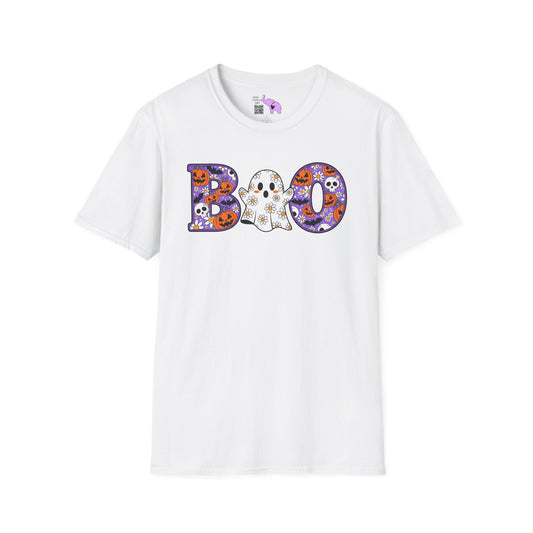 Cute Floral Boo w/Ghost Adult T-shirt