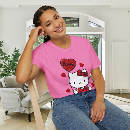 Valentines Hello Kitty Love Adult T-shirt