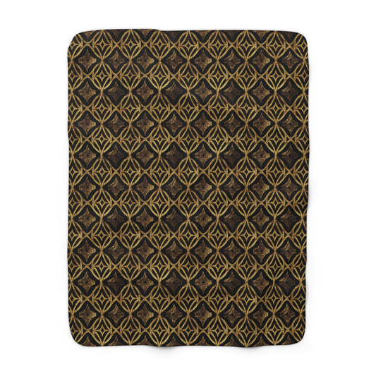 Golden Star Lattice Fleece Blanket