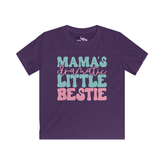 Mama's Dramatic Little Bestie Kids Softstyle Tee