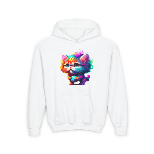 Cute Colorful Kitten Youth Hoodie