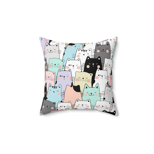 Cartoon Cats Throw Pillow