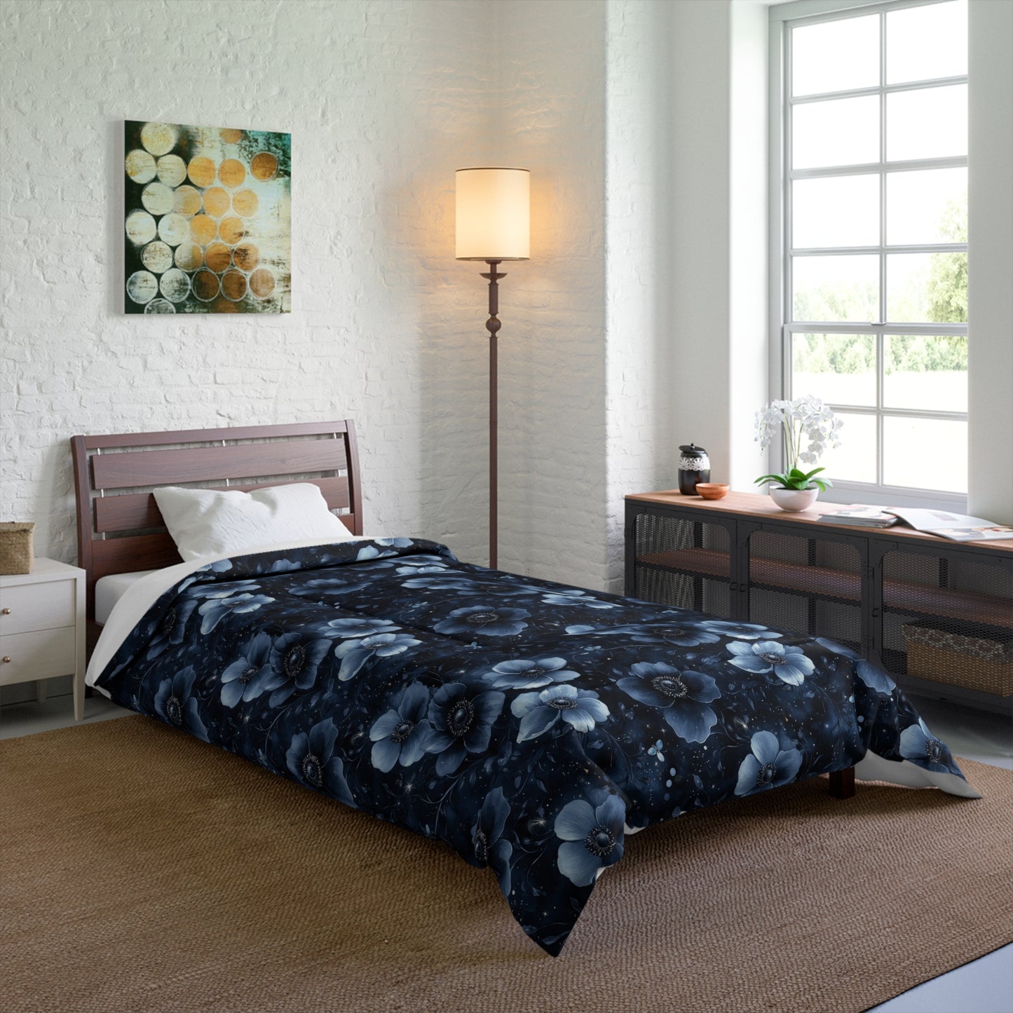 Midnight Blossoms Basic Bedding Set