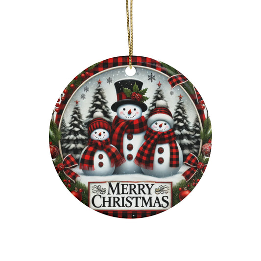 Merry Snowmen Trio Ceramic Ornaments - Set (1-20 pcs)