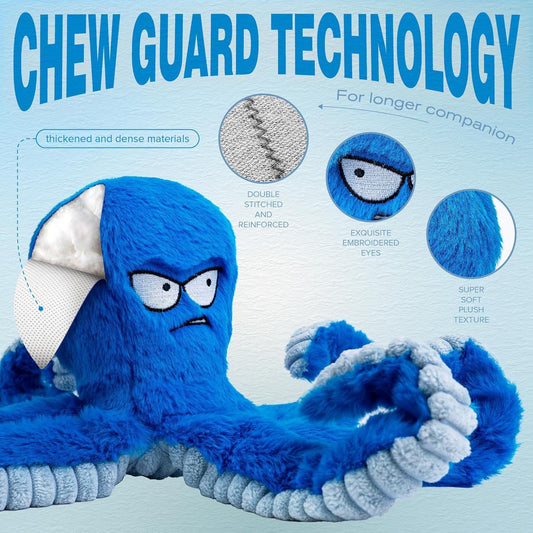 Octopus Stuffed Tough Dog Chew Toy