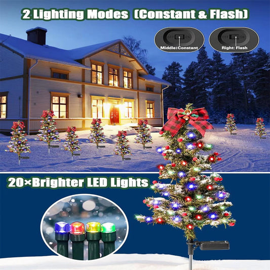 Solar Pre-Lit Waterproof Outdoor Christmas Tree 2 Modes