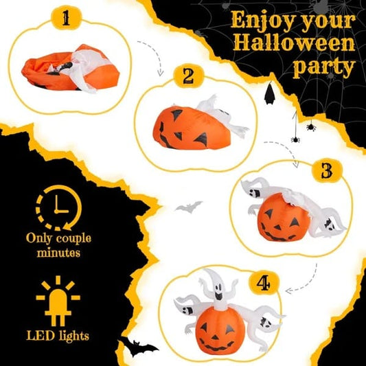 5.9FT Pumpkin Ghost Trio Halloween Inflatable