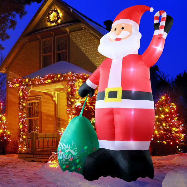 Giant Santa Claus with Gift Bag LED Inflatable