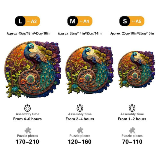 Celestial Peacock Balance Wooden Puzzle