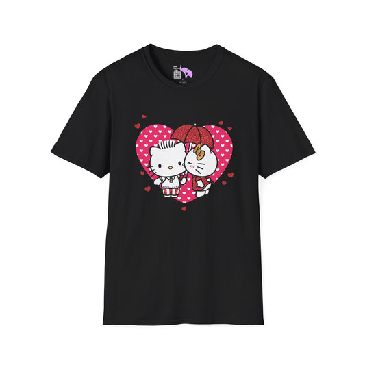 Valentines Hello Kitty Couple Adult T-shirt