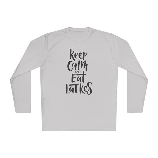 Keep Calm & Eat Latkes Adult Long Sleeve Tee
