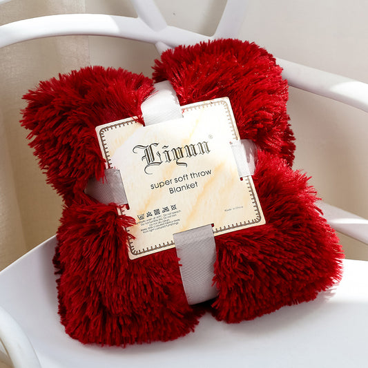 Super Soft Coral Fluffy Fleece Couch Blanket