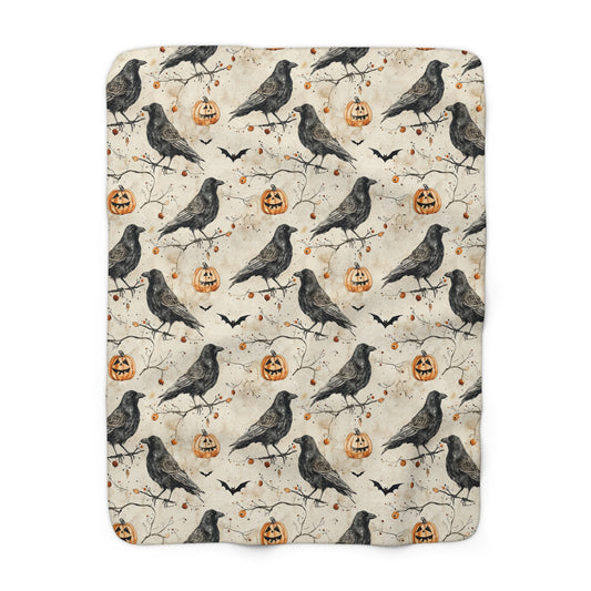 Crow & Gourd Sherpa Fleece Blanket