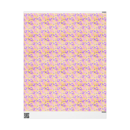 Peach Sorbet Camo Wrapping Paper
