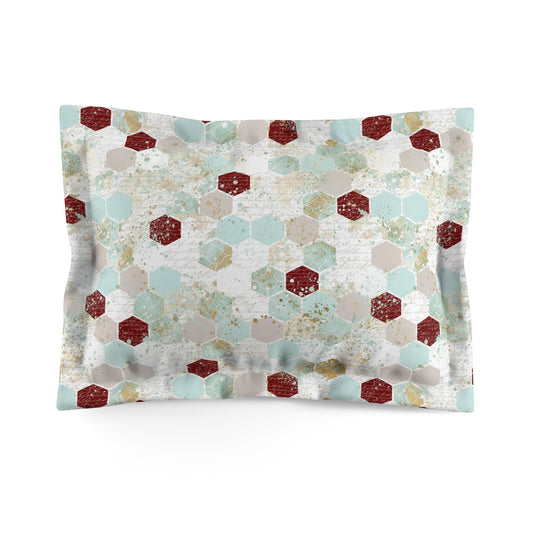 Love Letters & Honeycomb Microfiber Pillow Sham