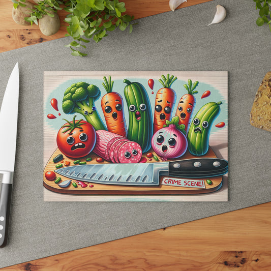 Kitchen Crime Scene 2 Glass Cutting Board