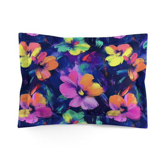 Watercolor Flowers Microfiber Pillow Sham