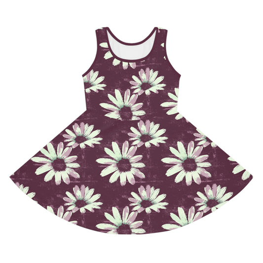 Purple Tide Petals Girls' Sleeveless Sundress