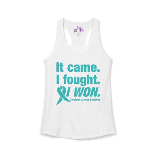 It Came I Fought I Won Cervical Cancer Survivior Women's Ideal Racerback Tank