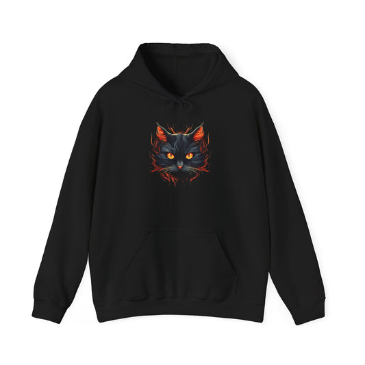 Creepy Black Cat 10 Heavy Blend™ Hooded Sweatshirt
