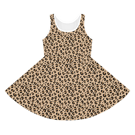 Cheetah Print Girls' Sleeveless Sundress