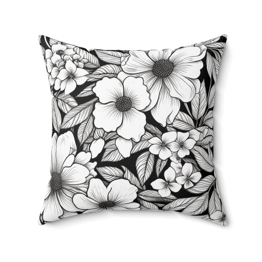 Black & White Forget-Me-Nots Duvet Bedding Set