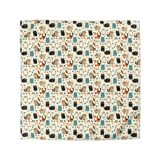 Whiskered Wonders Microfiber Duvet Cover