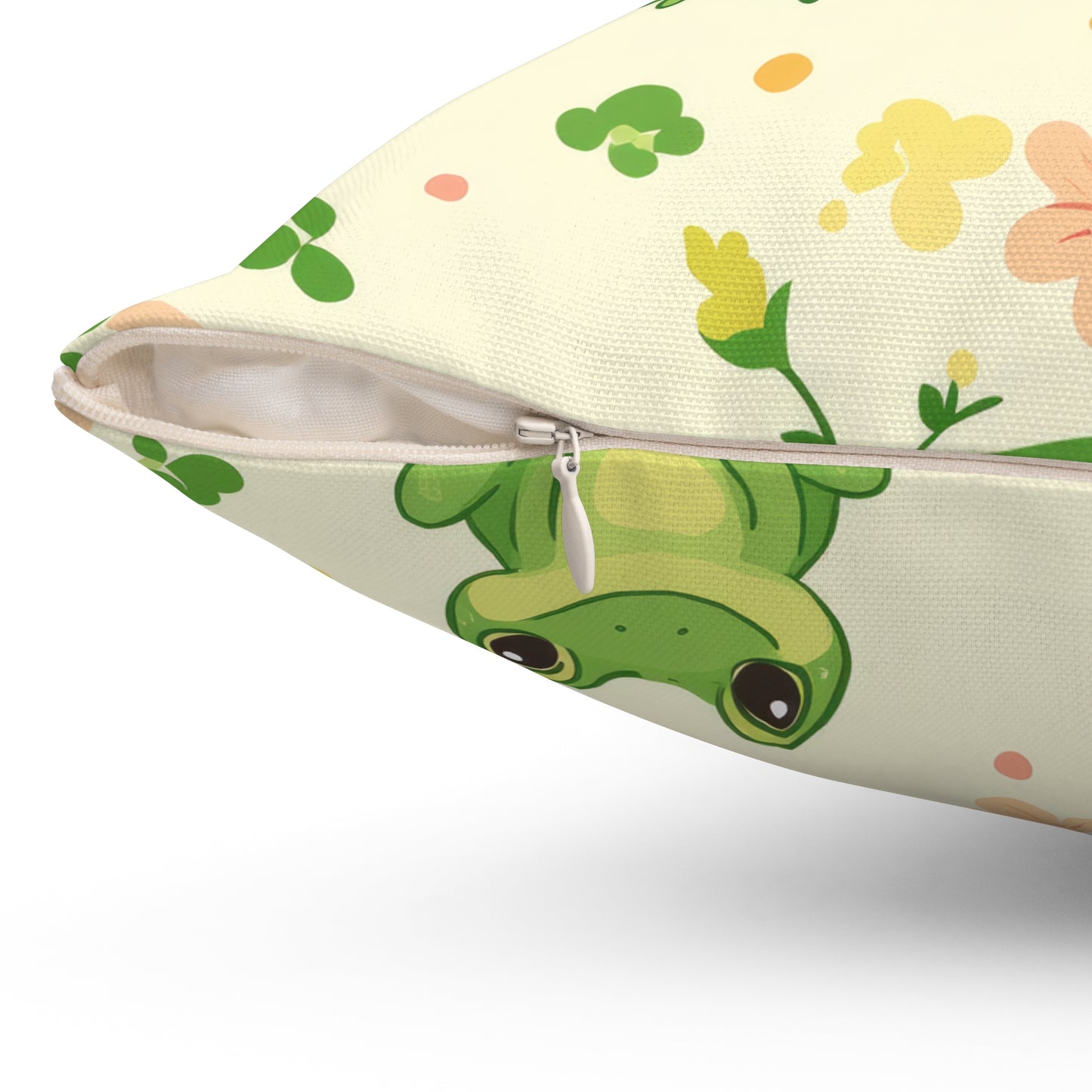 Froggy Meadow Throw Pillow