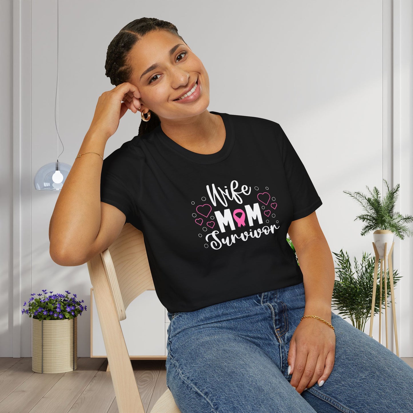 Wife Mom Survivor Adult T-shirt