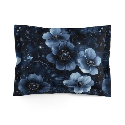 Midnight Blossoms Microfiber Pillow Sham