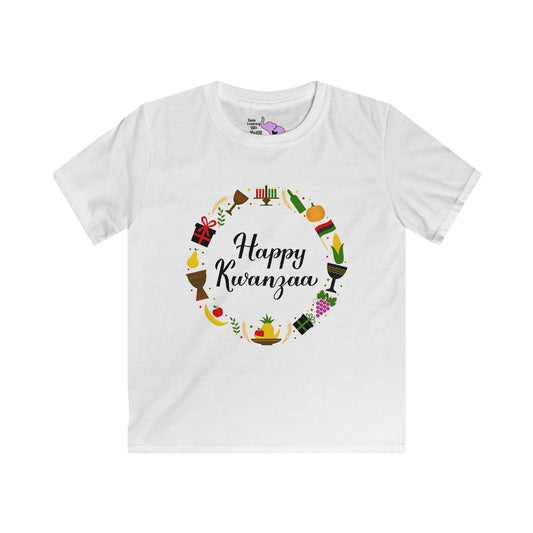 Happy Kwanzaa Wreath Youth Softstyle Tee