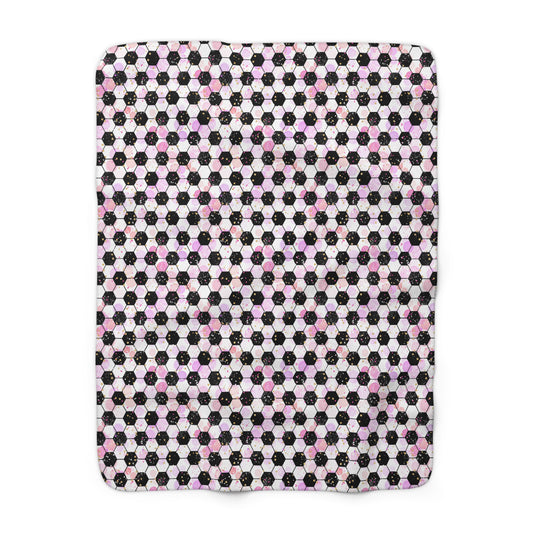 Pink Soccer Fever Fleece Blanket