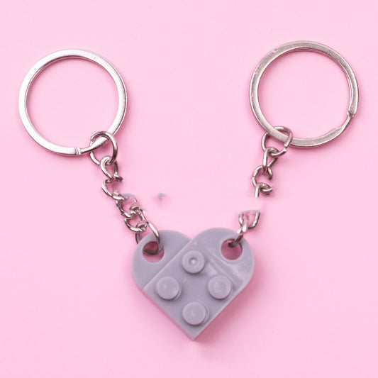 Interlocking Heart Key Chain Set
