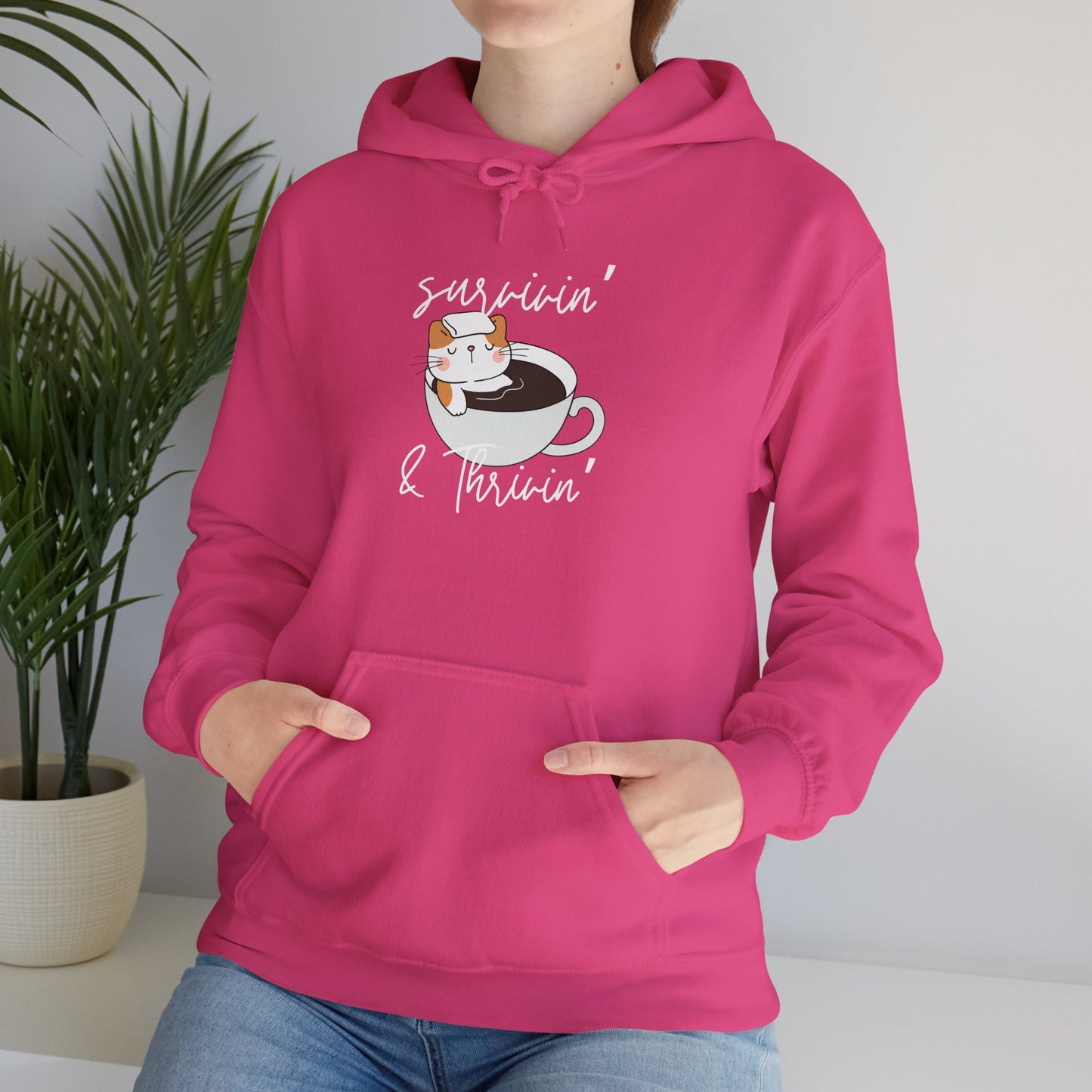 Survivin' and Thrivin' Cat Adult Heavy Blend™ Hoodie