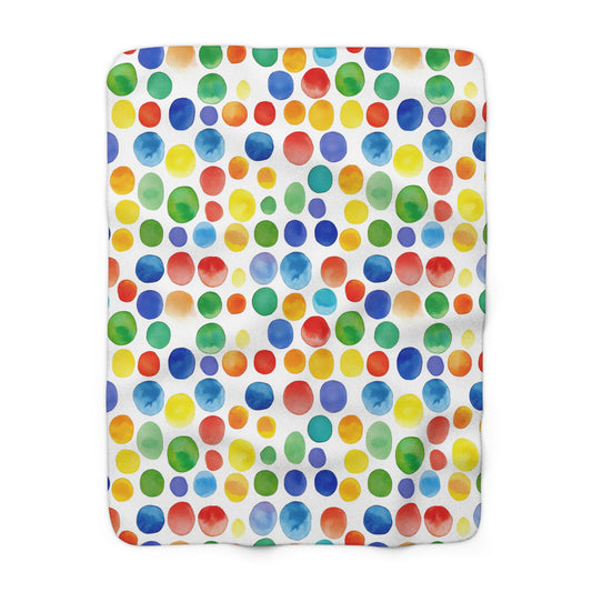 Colorful Polka Dots Sherpa Fleece Blanket