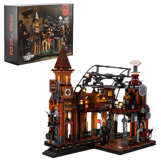 Illuminated Steampunk Train Station Model Puzzle
