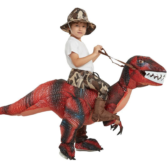 Red Velociraptor Inflatable Costume for Kids & Adults