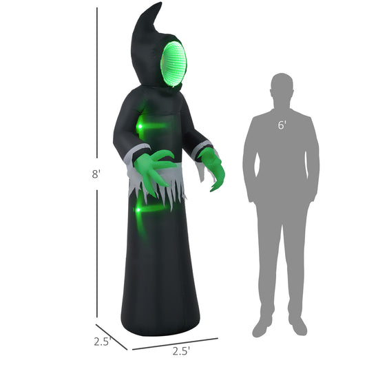 8FT Lighted Mirror Face Ghost Halloween Inflatable