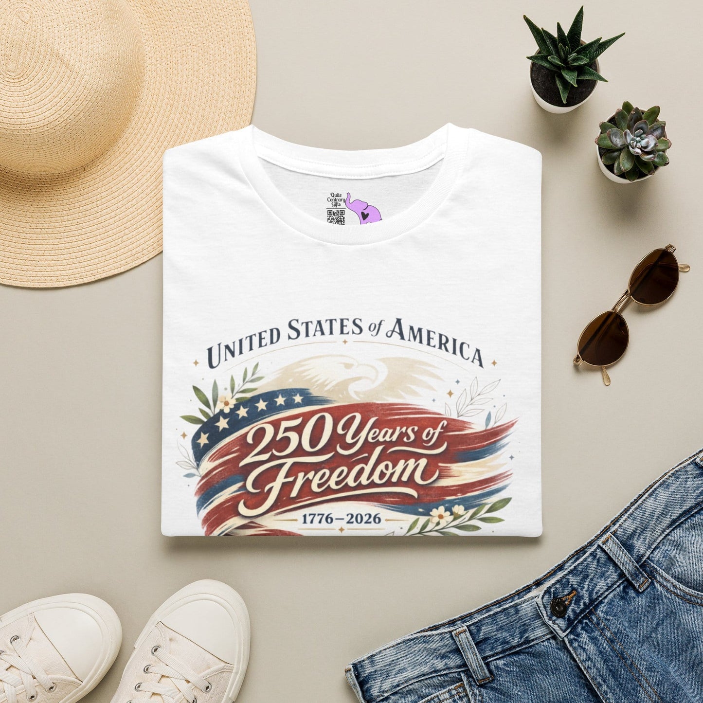 Vintage USA 250 Years of Freedom 1776-2026 Adult T-shirt