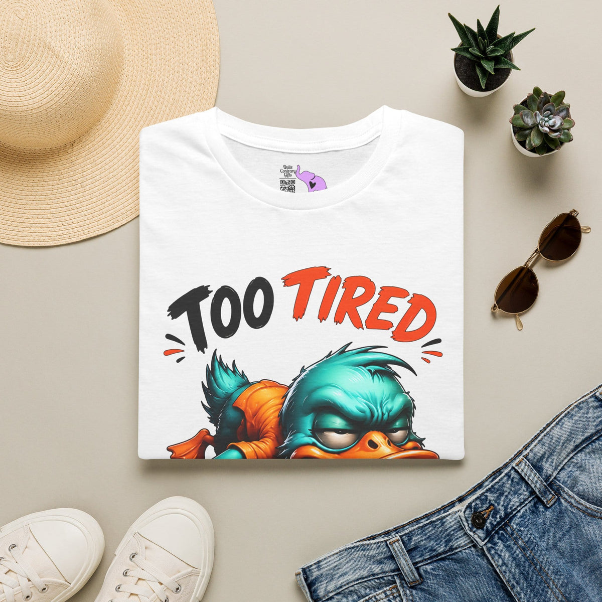 Too Tired To Give A Duck Adult T-shirt
