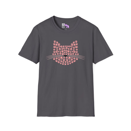 Pawprint Cat Portrait Adult T-shirt